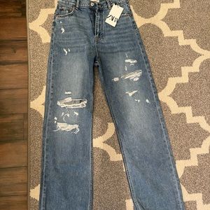 Zara high rise straight leg